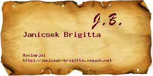 Janicsek Brigitta névjegykártya